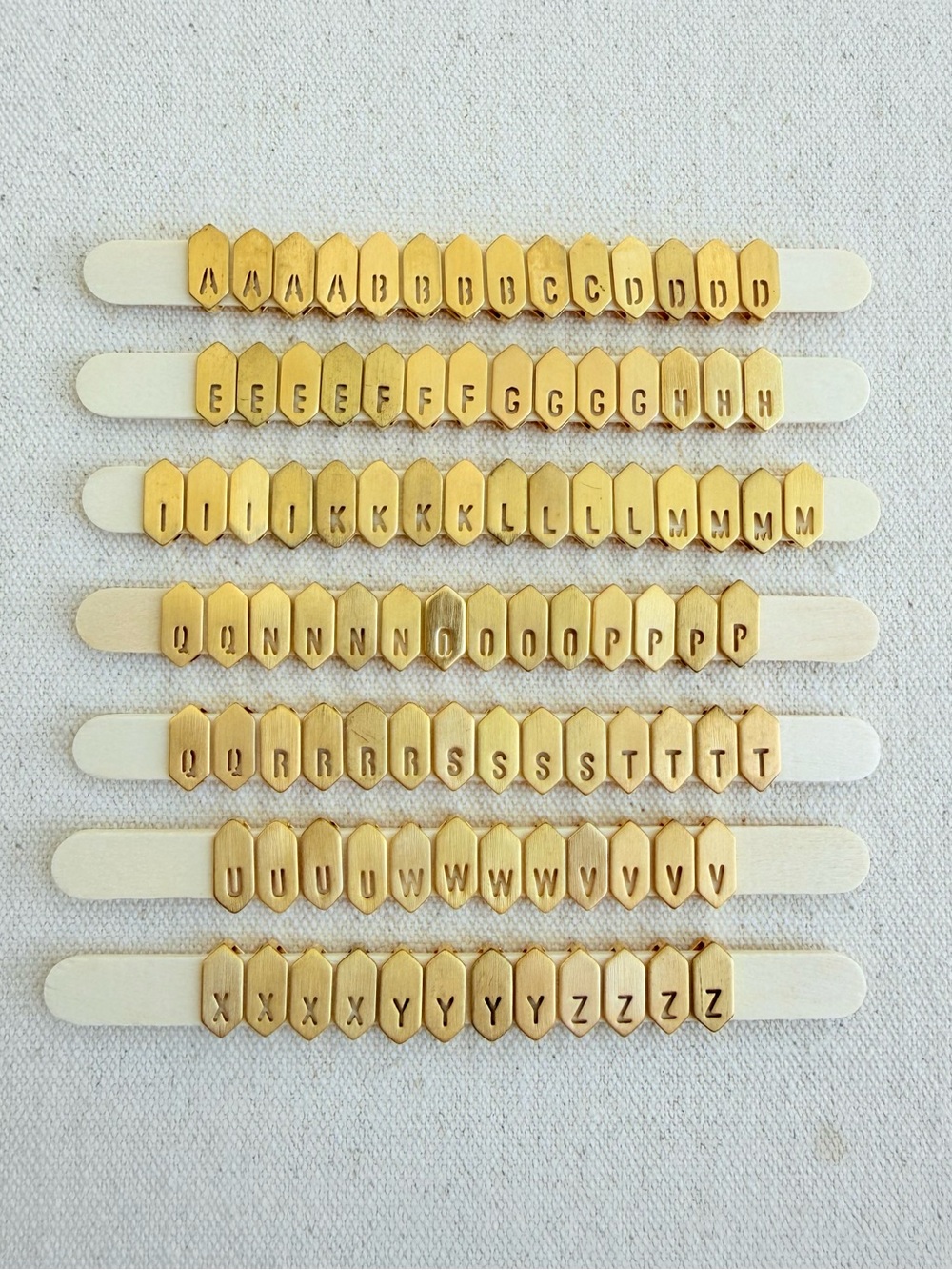 *Brushed Gold Mini Geo Letter Charms* KEEP COLLECTIVE Retired $7 each